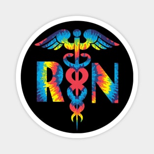 Lovely RN Registered Nurse Tie Dye Magnet